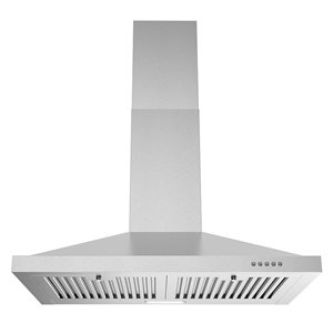 Streamline Fermi 30-in 220 CFM Wall Mount Ducted Range Hood in Brushed Stainless Steel - Charcoal Filter