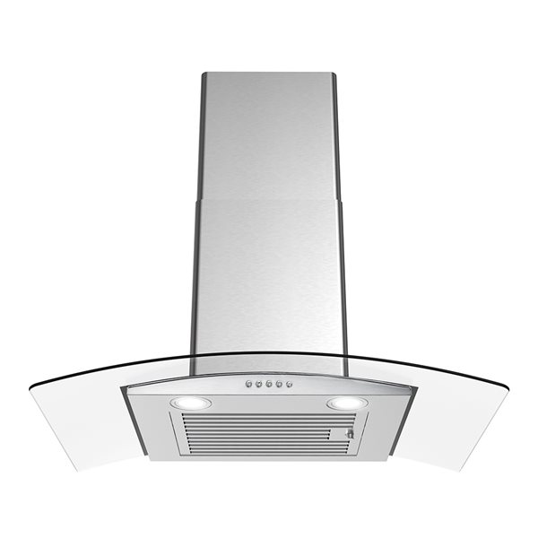 Streamline Rubiani 30-in 220 CFM Wall Mount Convertible Range Hood in Brushed Stainless Steel - Charcoal Filter