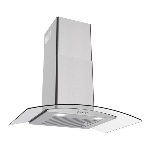 Streamline Rubiani 30-in 220 CFM Wall Mount Convertible Range Hood in Brushed Stainless Steel - Charcoal Filter