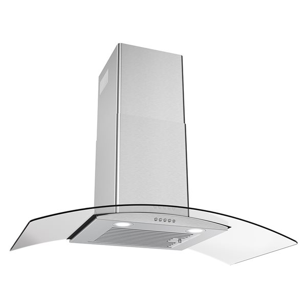 Streamline Borsari 36-in 220 CFM Wall Mount Ducted Range Hood in Brushed Stainless Steel - Charcoal Filter