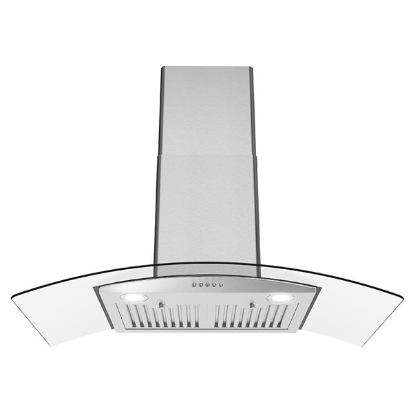 Streamline Matteo 36-in 220 CFM Wall Mount Ducted Range Hood in Brushed Stainless Steel - Charcoal Filter