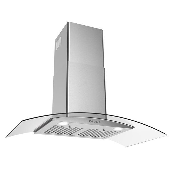 Streamline Matteo 36-in 220 CFM Wall Mount Ducted Range Hood in Brushed Stainless Steel - Charcoal Filter