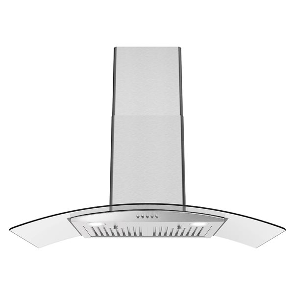 Streamline Matteo 36-in 220 CFM Wall Mount Ducted Range Hood in Brushed Stainless Steel - Charcoal Filter
