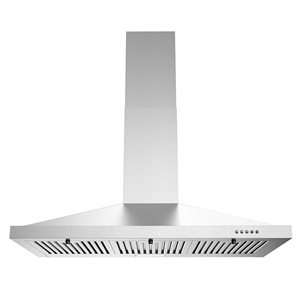 Streamline Gaiola 36-in 220 CFM Wall Mount Ducted Range Hood in Brushed Stainless Steel - Baffle Filter