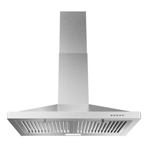 Streamline Stadera 30-in 220 CFM Wall Mount Ducted Range Hood in Brushed Stainless Steel - Baffle Filter