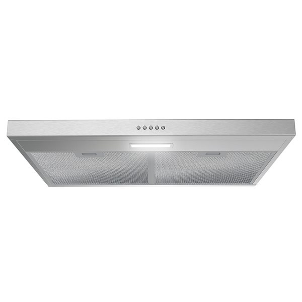Streamline Carmine 30-in 80 CFM Under Cabinet Ducted Range Hood in Brushed Stainless Steel, Mesh Filter
