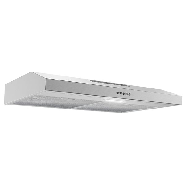 Streamline Carmine 30-in 80 CFM Under Cabinet Ducted Range Hood in Brushed Stainless Steel, Mesh Filter