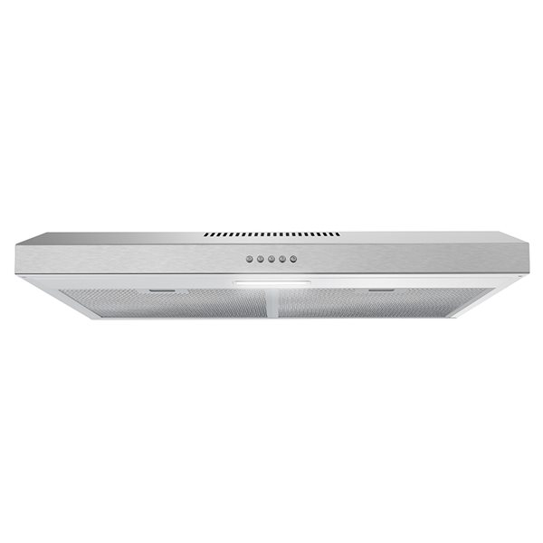 Streamline Carmine 30-in 80 CFM Under Cabinet Ducted Range Hood in Brushed Stainless Steel, Mesh Filter