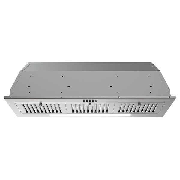 Streamline Seriate 36-in 350 CFM Insert Ducted Range Hood in Brushed Stainless Steel, Baffle Filter