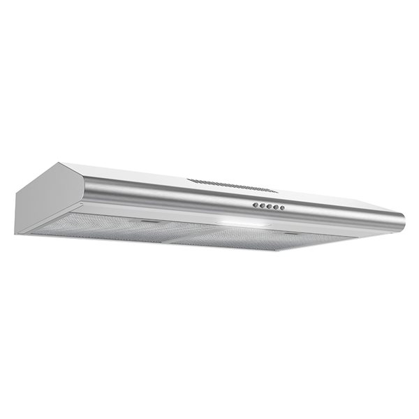 Streamline Giovanni 30-in 80 CFM Under Cabinet Convertible Range Hood in Brushed Stainless Steel, Mesh Filter