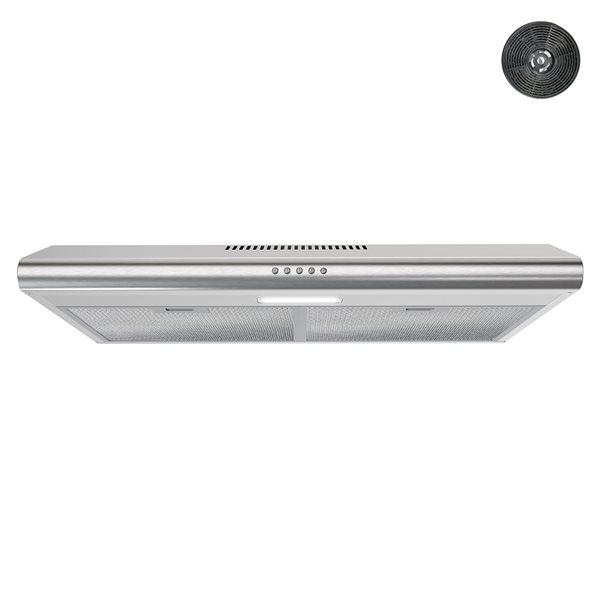 Streamline Giovanni 30-in 80 CFM Under Cabinet Convertible Range Hood in Brushed Stainless Steel, Mesh Filter