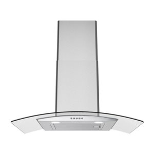Streamline Girardi 30-in 220 CFM Wall Mount Ducted Range Hood in Brushed Stainless Steel, Baffle Filter