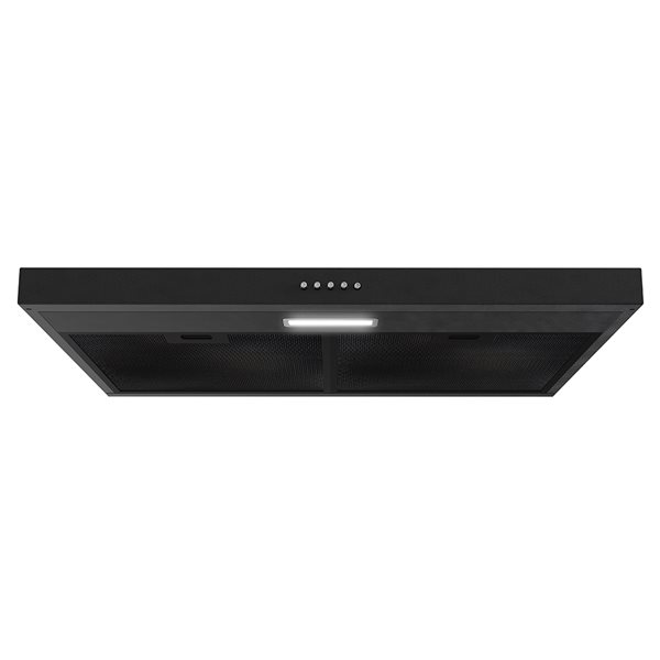 Streamline Domenico 30-in 80 CFM Under Cabinet Ducted Range Hood in Grit Black, Mesh Filter