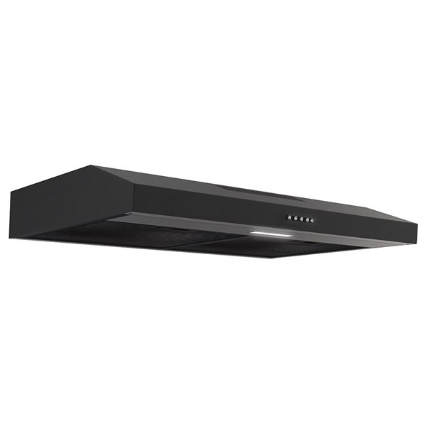 Streamline Domenico 30-in 80 CFM Under Cabinet Ducted Range Hood in Grit Black, Mesh Filter