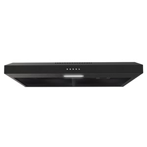 Streamline Domenico 30-in 80 CFM Under Cabinet Ducted Range Hood in Grit Black, Mesh Filter