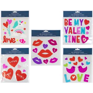 Northlight 5-Piece Multicolour Valentine's Day Gel Window Clings