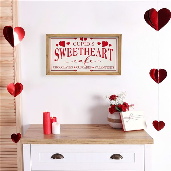 Northlight 15.75-in Red/White Valentine's Day Wall Art