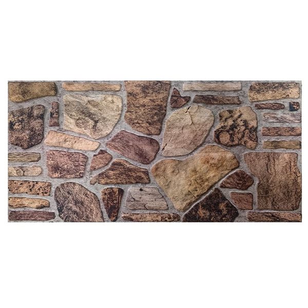 Dundee Deco Falkirk Uffcott II 3.3 W x 1.6-ft² H Brown Grey EPS 3D Decorative Wall Panels, 27-ft²