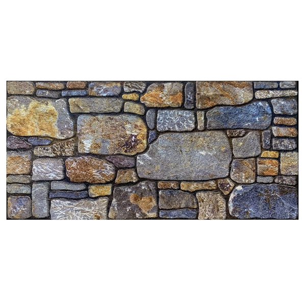 Dundee Deco Falkirk Uffcott II  3.3 W x 1.6-ft² H Periwinkle/Ginger EPS 3D Decorative Wall Panels, 27-ft²