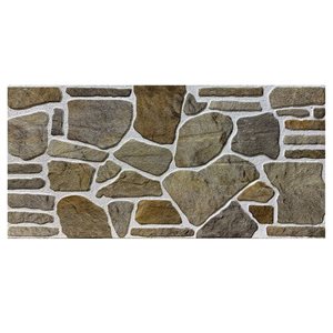 Dundee Deco Falkirk Uffcott II 3.3 W x 1.6-ft² H Grey/Caramel/White EPS 3D Decorative Wall Panels, 27-ft²