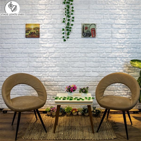 Dundee Deco Falkirk Uffcott 3.3 W x 1.6-ft² H White EPS 3D Decorative Wall Panels, 27-ft²