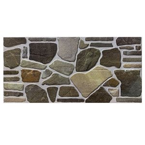 Dundee Deco Falkirk Uffcott II 3.3 W x 1.6-ft² H Charcoal/Green/Beige EPS 3D Decorative Wall Panels, 27-ft²