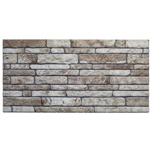 Dundee Deco Falkirk Uffcott 3.3 W x 1.6-ft² H Light brown/Grey EPS 3D Decorative Wall Panels, 27-ft²