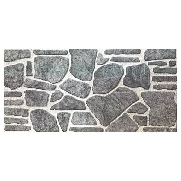 Dundee Deco Falkirk Uffcott II 3.3 W x 1.6-ft² H Bluish Grey/White EPS 3D Decorative Wall Panels, 27-ft²