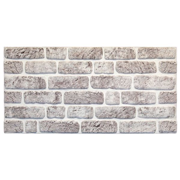 Panneaux muraux décoratifs 3D Falkirk Uffcott par Dundee Deco en PSE 3,3 l. x 1,6 pi h. gris-blanc, 27 pi²