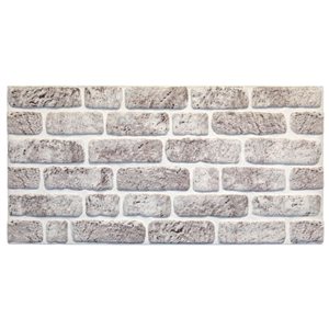 Panneaux muraux décoratifs 3D Falkirk Uffcott par Dundee Deco en PSE 3,3 l. x 1,6 pi h. gris-blanc, 27 pi²