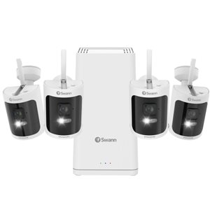 Swann AllSecure650 White Wi-Fi NVR PowerHub 2K Wireless Security Kit with 4 x Wire-Free Cameras