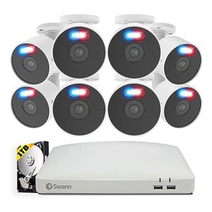 Swann Home 1080p HD 8-channel DVR Security System with 8 x Heat & Motion and Night Vision Bullet Cameras