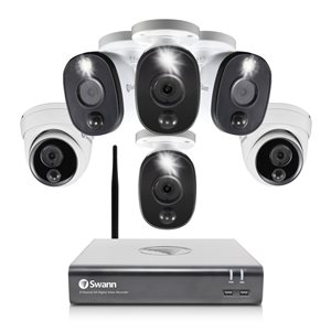 Swann 1080p 8-channel 1TB DVR Security System with 4x Bullet Spotlight Cameras, 2x Dome Cameras & 1x USB Wi-Fi Antenna