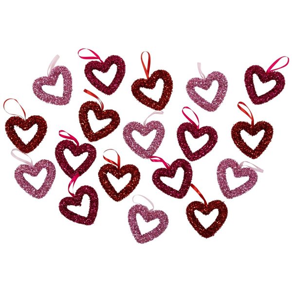 Festicreamy 14-Pack Heart Paper Fan Decorations - 19 Red Hanging Hearts For Valentine's, Anniversary & Party Decor