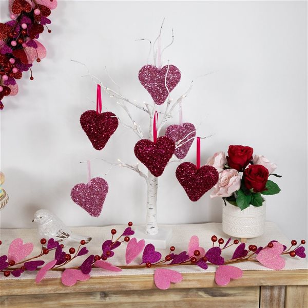 Northlight Plastic Pink Heart-Shaped Wall Decorations 12/Pack