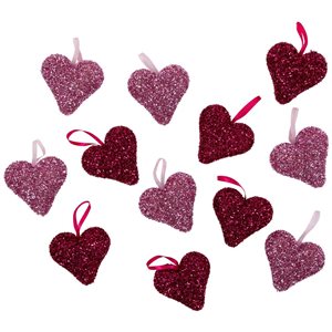 Northlight Plastic Pink Heart-Shaped Wall Decorations 12/Pack