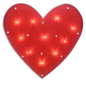 Northlight 14 H x 14.25-in W Red Plastic Pre-lit Heart-Shaped Sign
