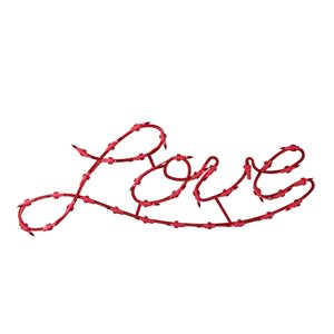Northlight 7 H x 17-in W Red Plastic Pre-lit Love-Shaped Sign