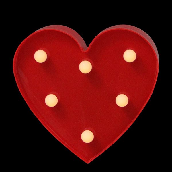 Northlight 5.75 H x 17-in W Red Plastic LED Pre-lit Heart-Shaped Sign