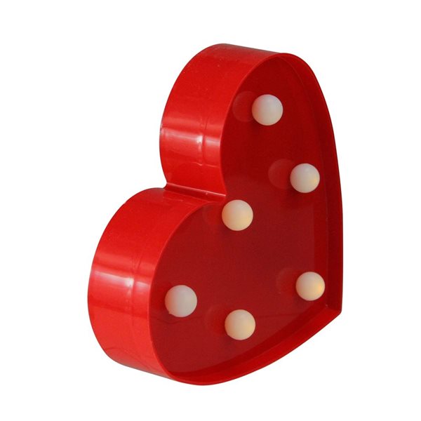 Northlight 5.75 H x 17-in W Red Plastic LED Pre-lit Heart-Shaped Sign