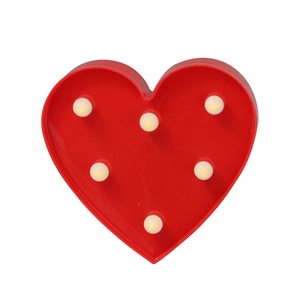 Northlight 5.75 H x 17-in W Red Plastic LED Pre-lit Heart-Shaped Sign
