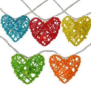 Northlight 1-ft Multicolour Battery-Operated Valentine's Day Heart-Shaped String Lights
