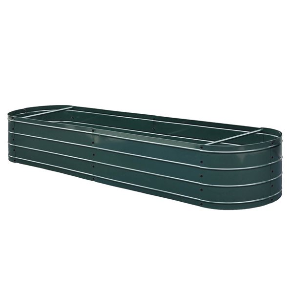 Grapevine 18 x 79.25-in Galvanized Metal Green Oval Raised Garden Bed