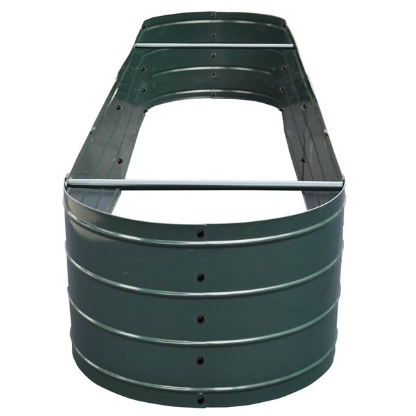 Grapevine 18 x 79.25-in Galvanized Metal Green Oval Raised Garden Bed