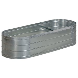 Grapevine 18.5 x 13-in Galvanized Metal Silver Oval Raised Garden Bed