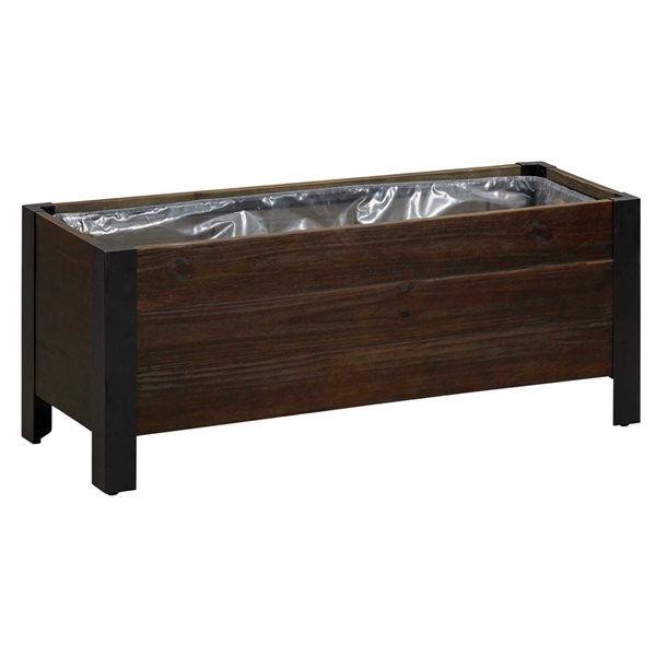 Grapevine 15.35 x 12.6 x 37-in Recycled Wood Rectangular Low-Profile Planter