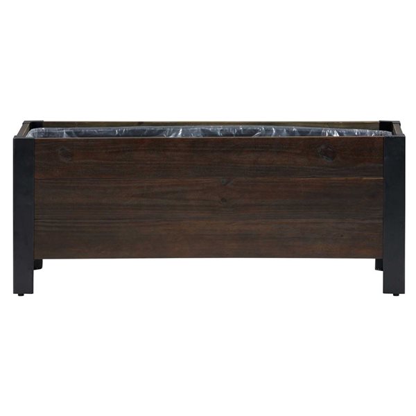 Grapevine 15.35 x 12.6 x 37-in Recycled Wood Rectangular Low-Profile Planter