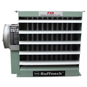 Ruffneck FX6 7.5 kW 480 V 3Ø Explosion-Proof Forced Air Heater coupled with Termostat and Disc. Switch - Temp Code T3B