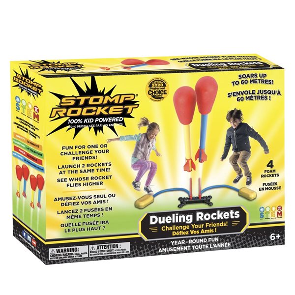 Jeu duel de fusées par Stomp Rocket, 4 fusées en mousse et lanceur double