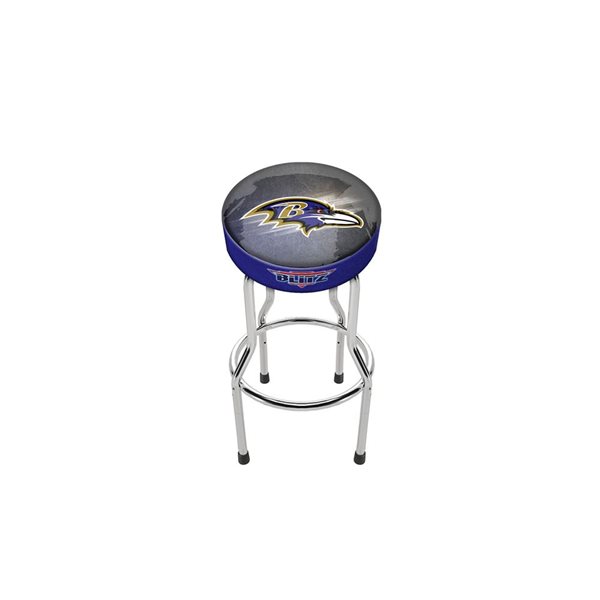 Arcade1UP Baltimore Ravens Height-Adjustable Round Upholstered Arcade Stool